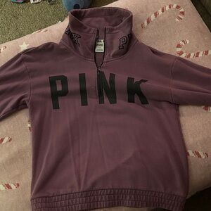 Victoria's Secret PINK Purple Quarter-Zip Pullover